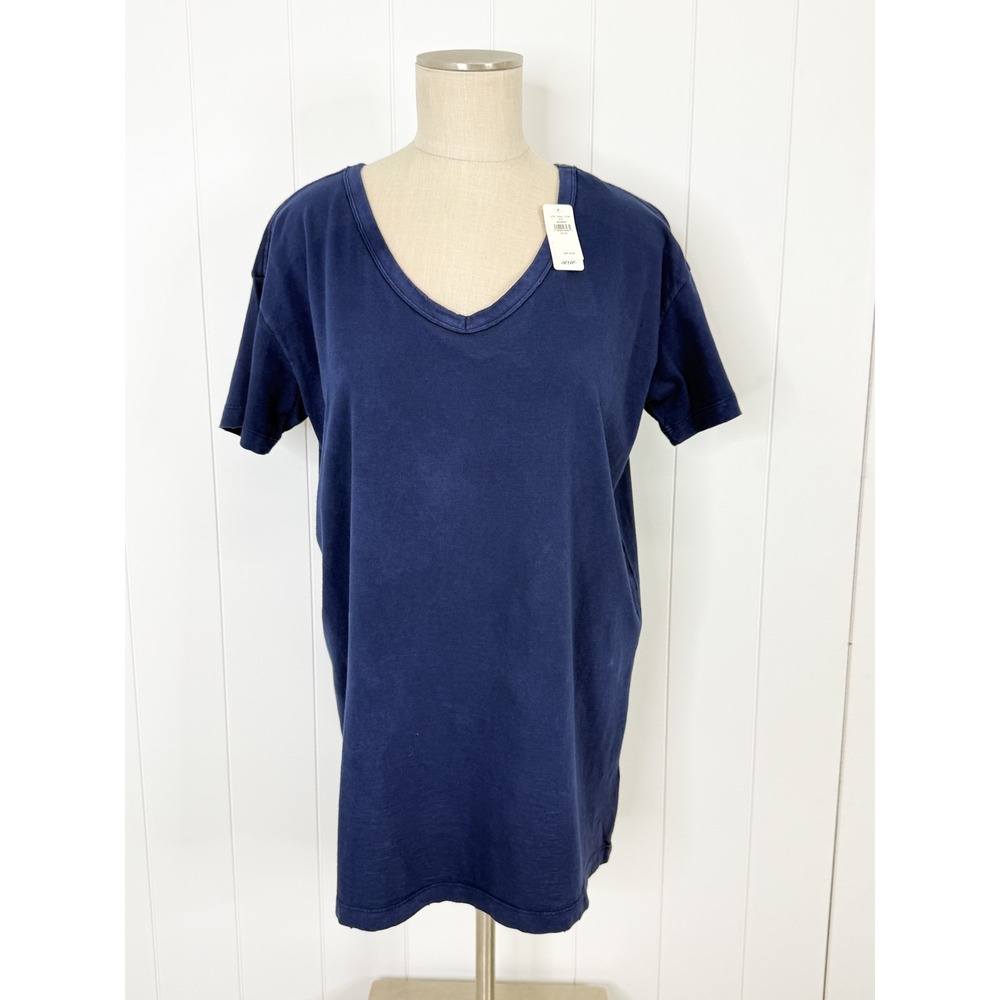 Aerie Oversized V-Neck T-Shirt NWT‎ Womens XS Navy Blue Casual Loungewear
